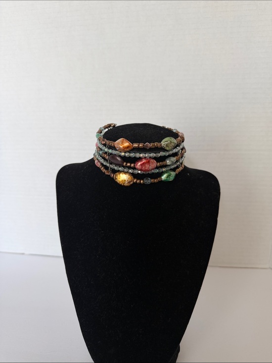 Jewelry - Multicolor Beaded Wrap Bracelet - Boho Gemstone Accent